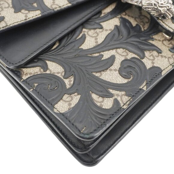 Gucci  Arabesque Small Dionysus GG Supreme Canvas Shoulder Bag Black - Picture 6 of 16